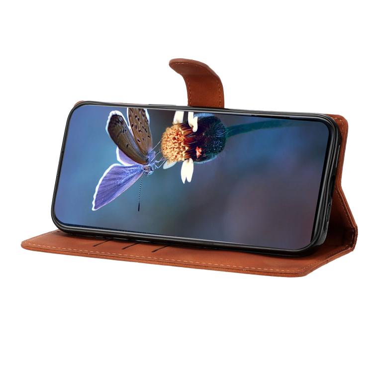 For iPhone 16e Cherry Blossom Butterfly Skin Feel Embossed PU Phone Case(Brown)