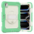 For iPad Pro 11 2024 Silicone Hybrid PC Tablet Case with Shoulder Strap(Beige + Light Green) - iPad Pro 11 2024 Cases by PMC TechLife | Online Shopping South Africa | PMC TechLife | Buy Now Pay Later Mobicred