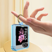 For Samsung Galaxy Z Flip6 GKK Airbag Ring Full Coverage Phone Case with Tempered Film(Purple)
