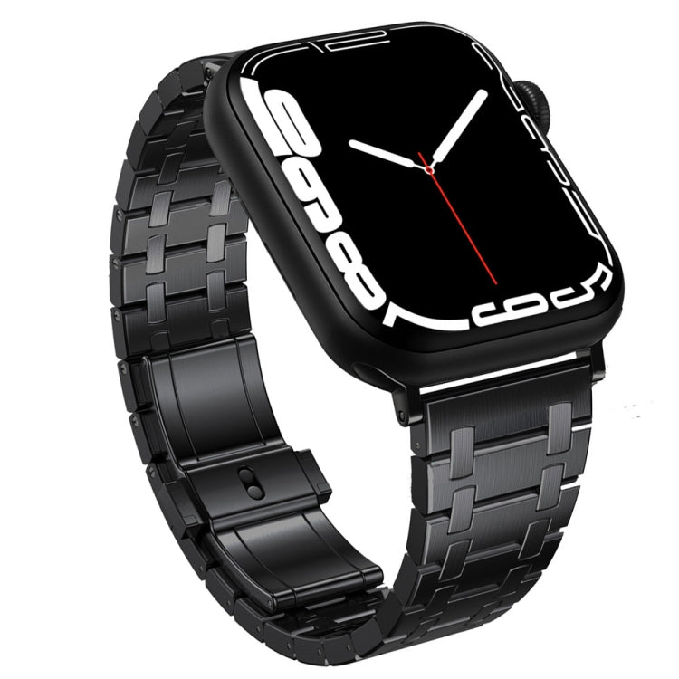 For Apple Watch SE 2023 44mm Modified Oak AP Titanium Alloy Watch Band(Black)
