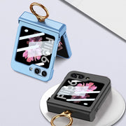 For Samsung Galaxy Z Flip6 GKK Integrated Ultra-thin Hinge Full Coverage Phone Case with Ring(Black)