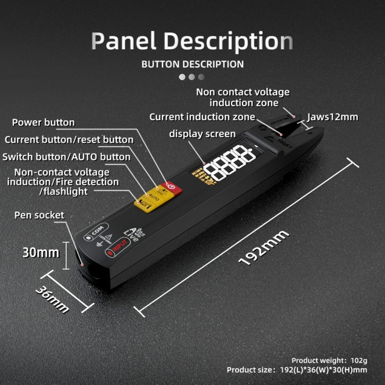 BSIDE U0 AC / DC Clamp Meter Electric Pen Current Digital Multimeter