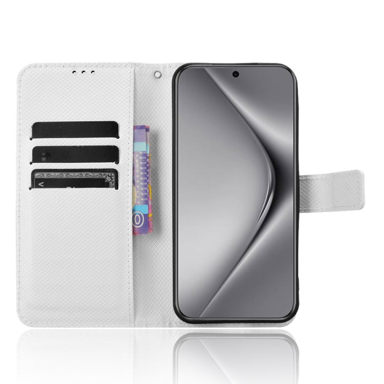 For Huawei Pura 70 Diamond Texture Leather Phone Case(White)