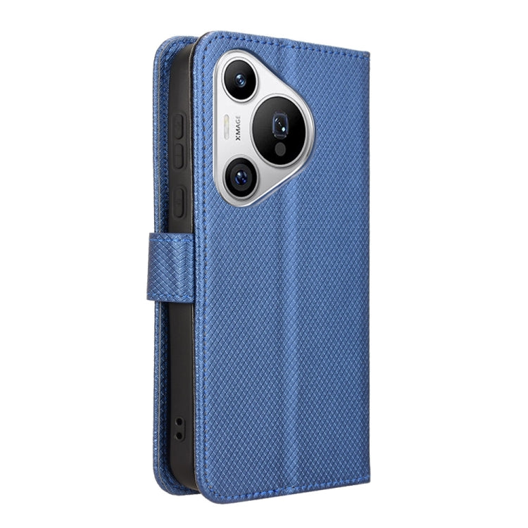 For Huawei Pura 70 Diamond Texture Leather Phone Case(Blue)