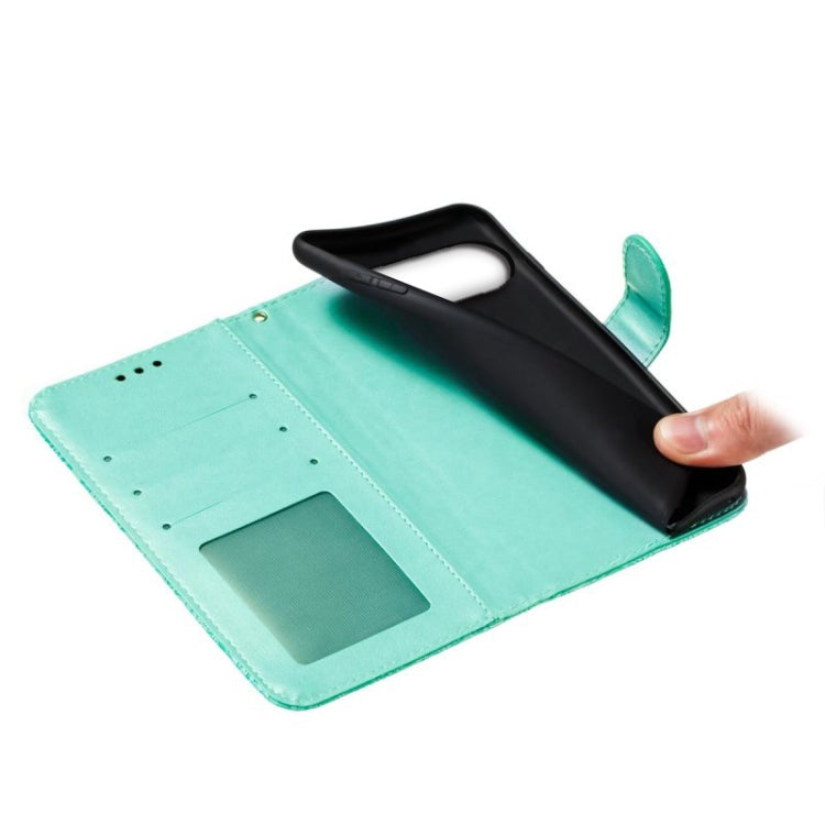 For Google Pixel 9 Pro Lace Flower Embossing Flip Leather Phone Case(Green)