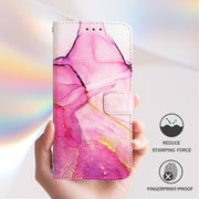 For Ulefone Note 14 PT003 Marble Pattern Flip Leather Phone Case(Pink Purple Gold)