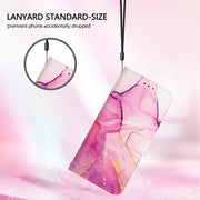 For Ulefone Note 14 PT003 Marble Pattern Flip Leather Phone Case(Pink Purple Gold)