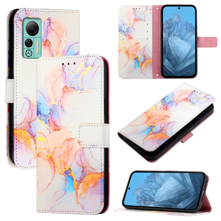 For Ulefone Note 14 PT003 Marble Pattern Flip Leather Phone Case(Galaxy Marble White)