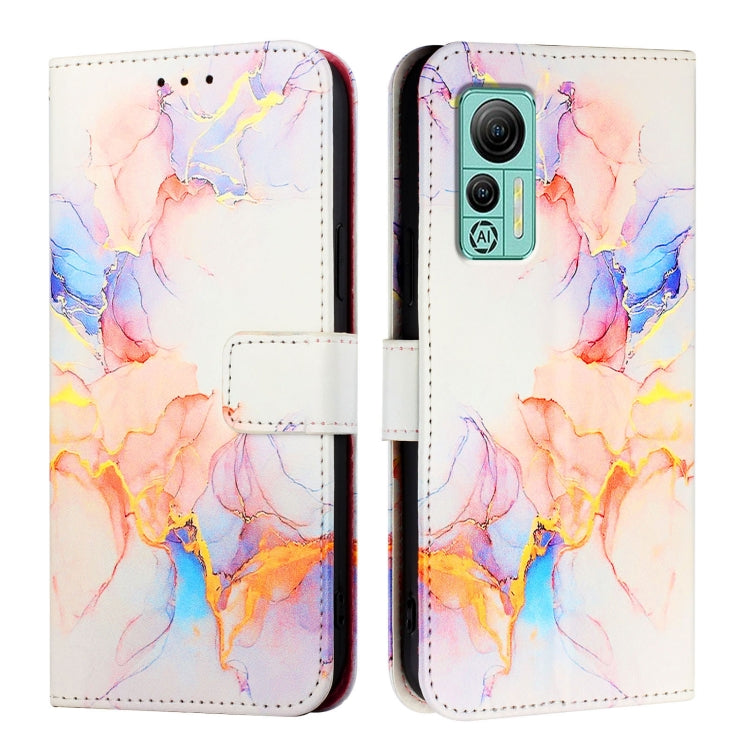 For Ulefone Note 14 PT003 Marble Pattern Flip Leather Phone Case(Galaxy Marble White)