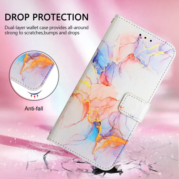 For Ulefone Note 14 PT003 Marble Pattern Flip Leather Phone Case(Galaxy Marble White)