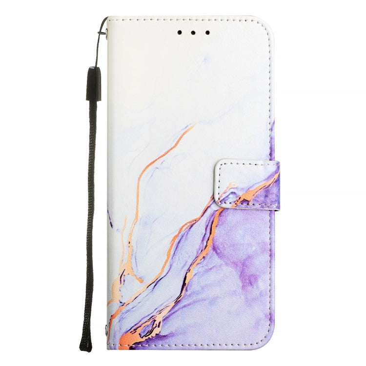 For Ulefone Note 14 PT003 Marble Pattern Flip Leather Phone Case(White Purple)