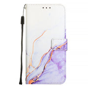 For Ulefone Note 14 PT003 Marble Pattern Flip Leather Phone Case(White Purple)