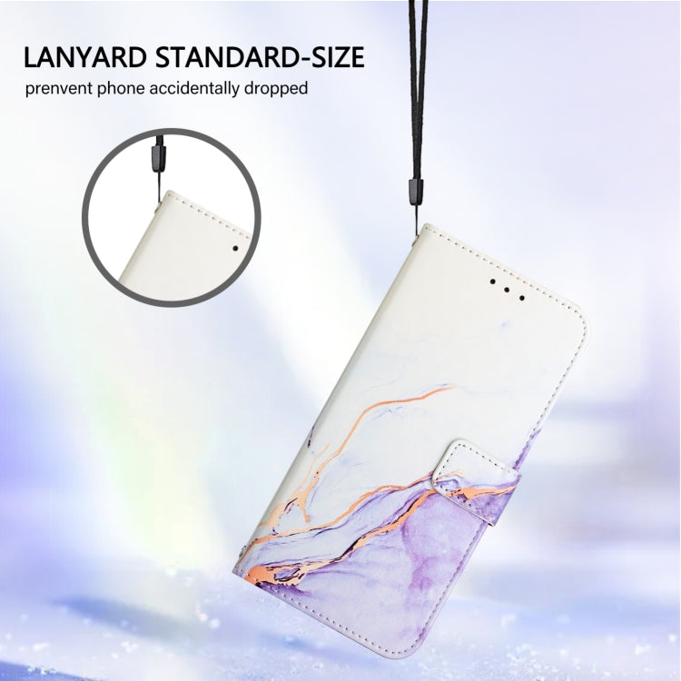 For Ulefone Note 14 PT003 Marble Pattern Flip Leather Phone Case(White Purple)