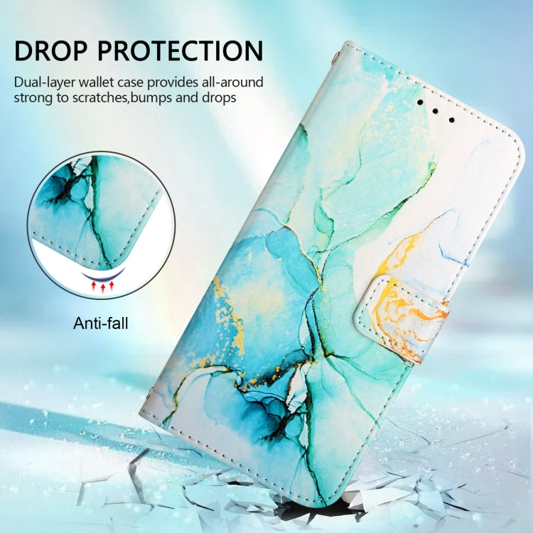 For Ulefone Note 14 PT003 Marble Pattern Flip Leather Phone Case(Green)
