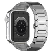 For Apple Watch Series 8 45mm Oval Butterfly Buckle Titanium Alloy Watch Band(Silver)