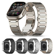 For Apple Watch Ultra 2 49mm Oval Butterfly Buckle Titanium Alloy Watch Band(Silver)