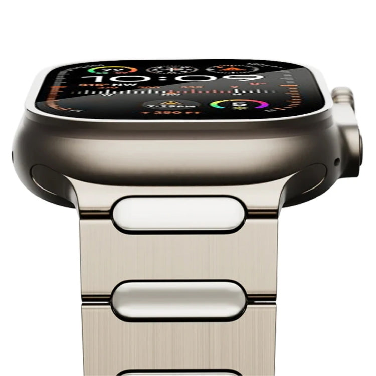 For Apple Watch Ultra 2 49mm Oval Butterfly Buckle Titanium Alloy Watch Band(Silver)