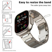 For Apple Watch Series 8 45mm Oval Butterfly Buckle Titanium Alloy Watch Band(Silver)