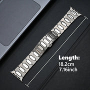 For Apple Watch Ultra 2 49mm Oval Butterfly Buckle Titanium Alloy Watch Band(Silver)