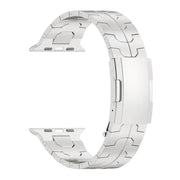 For Apple Watch Series 9 41mm Turtle Buckle Titanium Alloy Watch Band(Silver)