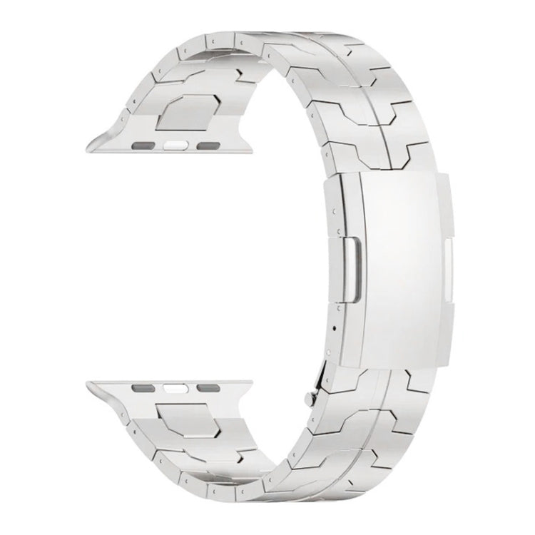 For Apple Watch Series 9 41mm Turtle Buckle Titanium Alloy Watch Band(Silver)