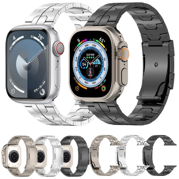 For Apple Watch Series 3 42mm Turtle Buckle Titanium Alloy Watch Band(Silver)