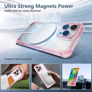 For iPhone 16 Pro Transparent MagSafe Magnetic Phone Case(Pink)