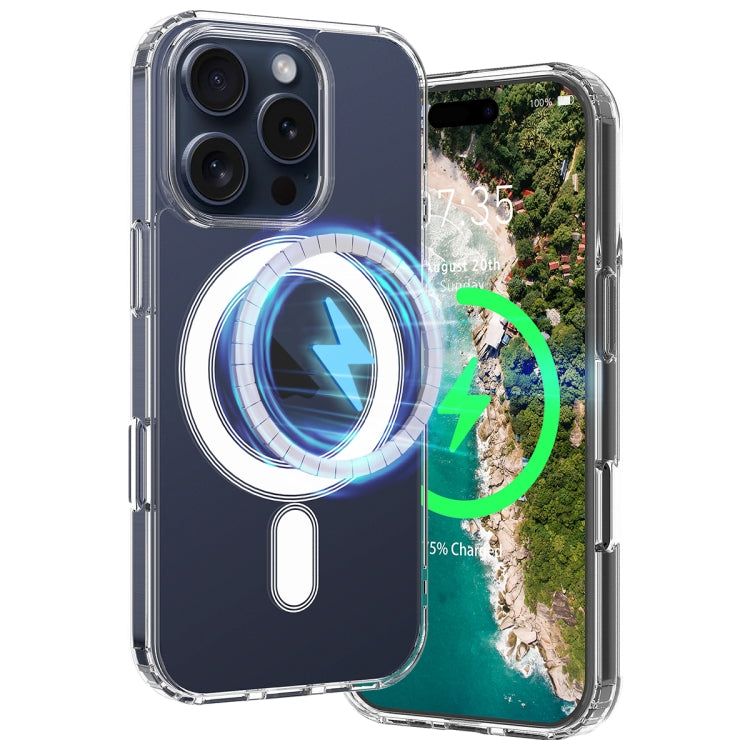 For iPhone 16 Pro MagSafe Clear Acrylic PC Hybrid TPU Phone Case(Transparent)
