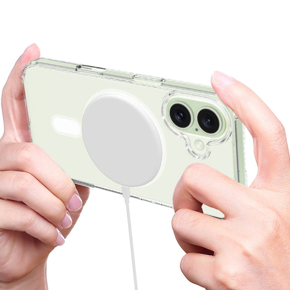 For iPhone 16 Plus MagSafe Clear Acrylic PC Hybrid TPU Phone Case(Transparent)