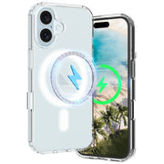 For iPhone 16 MagSafe Clear Acrylic PC Hybrid TPU Phone Case(Transparent)