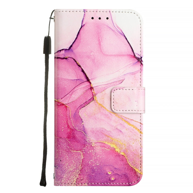 For Blackview A53 PT003 Marble Pattern Flip Leather Phone Case(Pink Purple Gold)