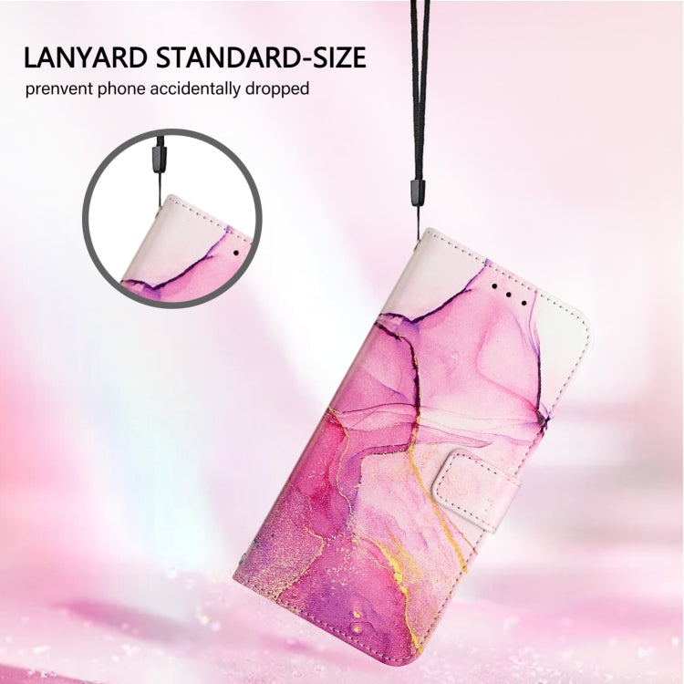 For Blackview A53 PT003 Marble Pattern Flip Leather Phone Case(Pink Purple Gold)