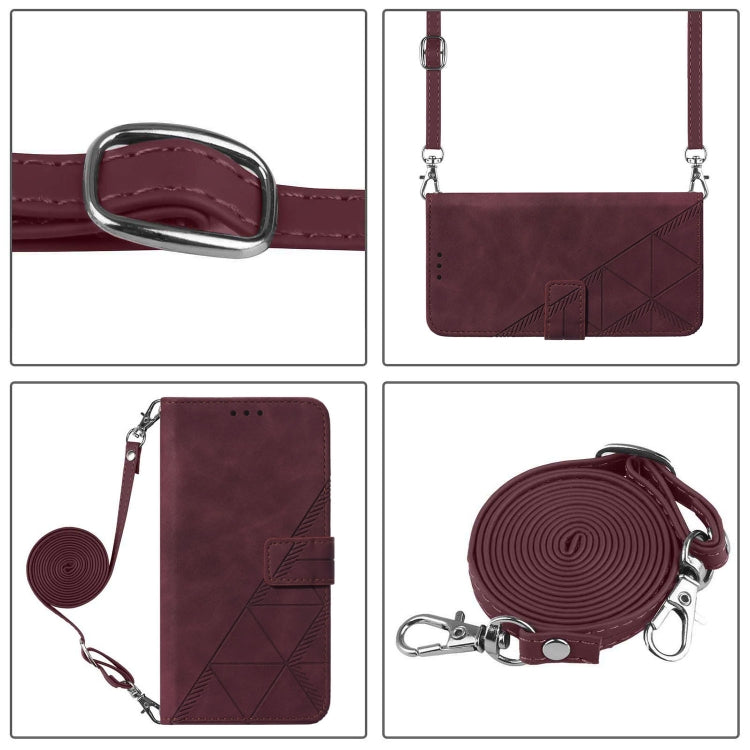For Ulefone Note 14 Crossbody 3D Embossed Flip Leather Phone Case(Wine Red)