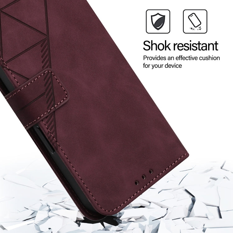 For Ulefone Note 14 Crossbody 3D Embossed Flip Leather Phone Case(Wine Red)