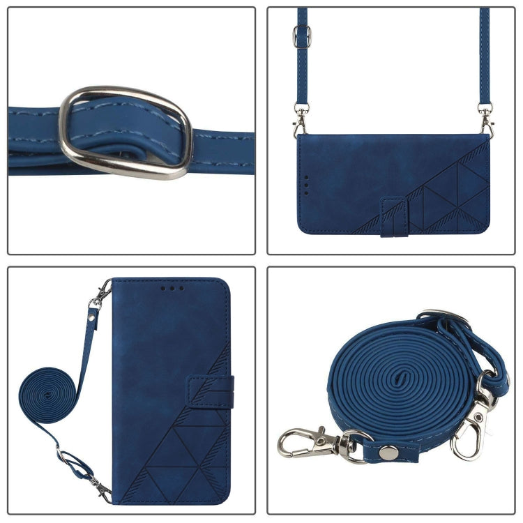 For Ulefone Note 14 Crossbody 3D Embossed Flip Leather Phone Case(Blue)