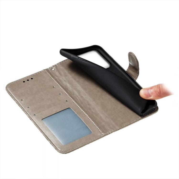 For Xiaomi Redmi K70 Lace Flower Embossing Flip Leather Phone Case(Grey)
