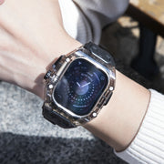 For Apple Watch Ultra 49mm Modified PC Hybrid TPU Watch Case Band(Black Clear Black)