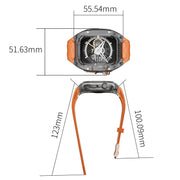For Apple Watch Series 5 44mm Modified PC Hybrid TPU Watch Case Band(Orange Clear Black)