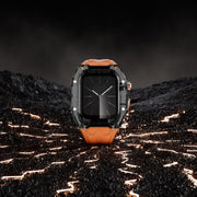 For Apple Watch Series 5 44mm Modified PC Hybrid TPU Watch Case Band(Orange Clear Black)