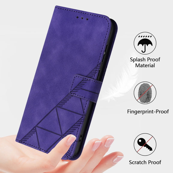 For Blackview A52 Crossbody 3D Embossed Flip Leather Phone Case(Purple)
