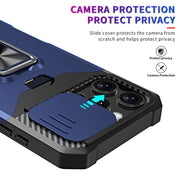 For iPhone 16 Pro Max Camera Shield Card Slot PC+TPU Phone Case(Blue)