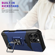 For iPhone 16 Pro Camera Shield Card Slot PC+TPU Phone Case(Silver)
