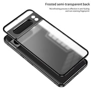 For Google Pixel 8a Snap Buckle Metal Frame Frosted Phone Case(Silver)