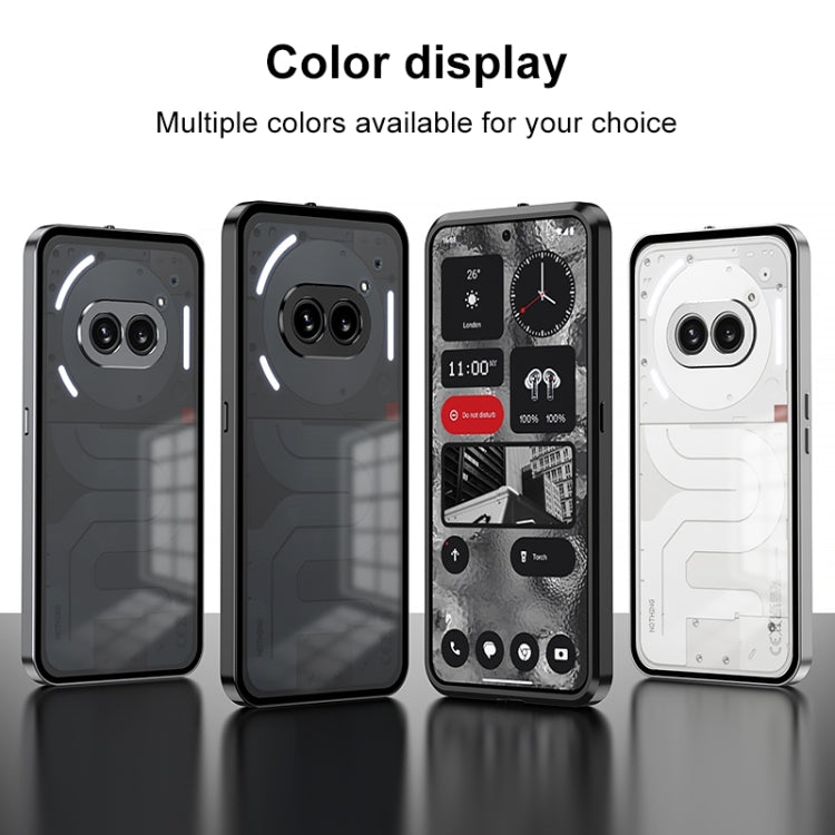 For Nothing Phone 2 Snap Buckle Metal Frame Frosted Phone Case(Black)