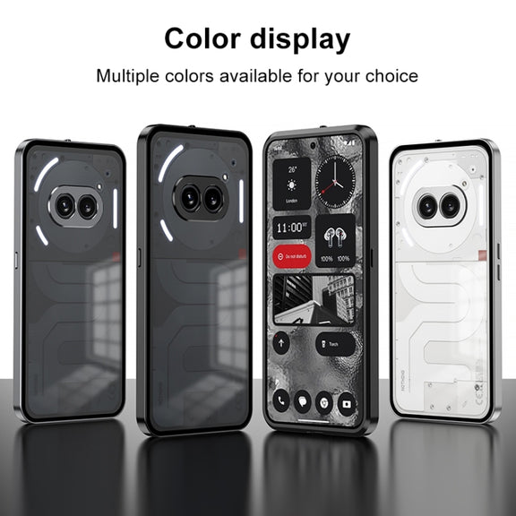 For Nothing Phone 2 Snap Buckle Metal Frame Frosted Phone Case(Silver)