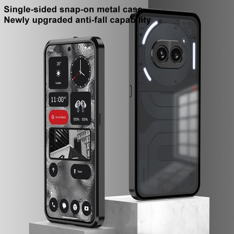 For Nothing Phone 2a Snap Buckle Metal Frame Frosted Phone Case(Black)