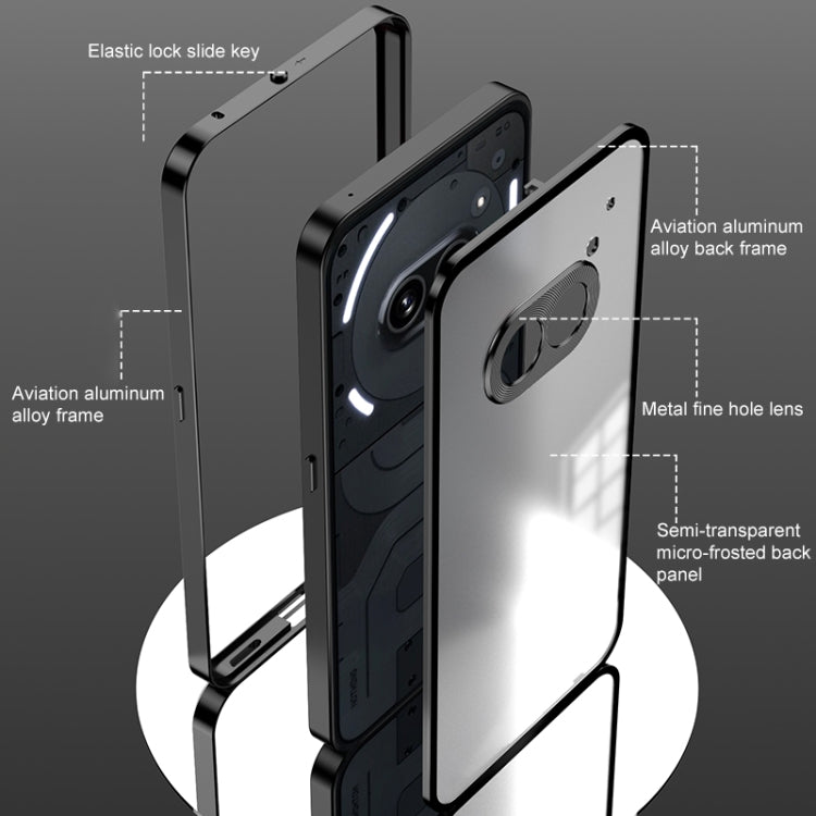 For Nothing Phone 2 Snap Buckle Metal Frame Frosted Phone Case(Silver)