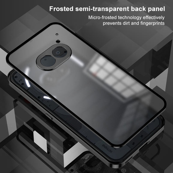 For Nothing Phone 2a Snap Buckle Metal Frame Frosted Phone Case(Silver)