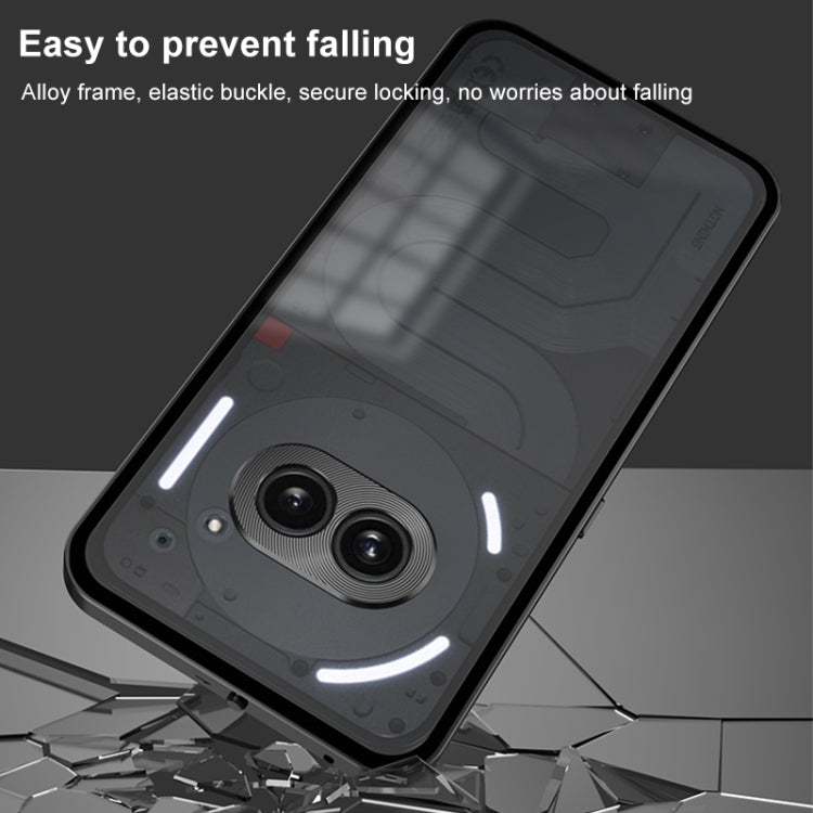 For Nothing Phone 2a Snap Buckle Metal Frame Frosted Phone Case(Black)