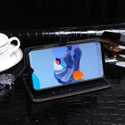 For Oukitel C19 idewei Crocodile Texture Horizontal Flip Leather Case with Holder & Card Slots & Wallet(Black)